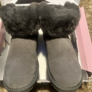 Gray Lambskin Boots